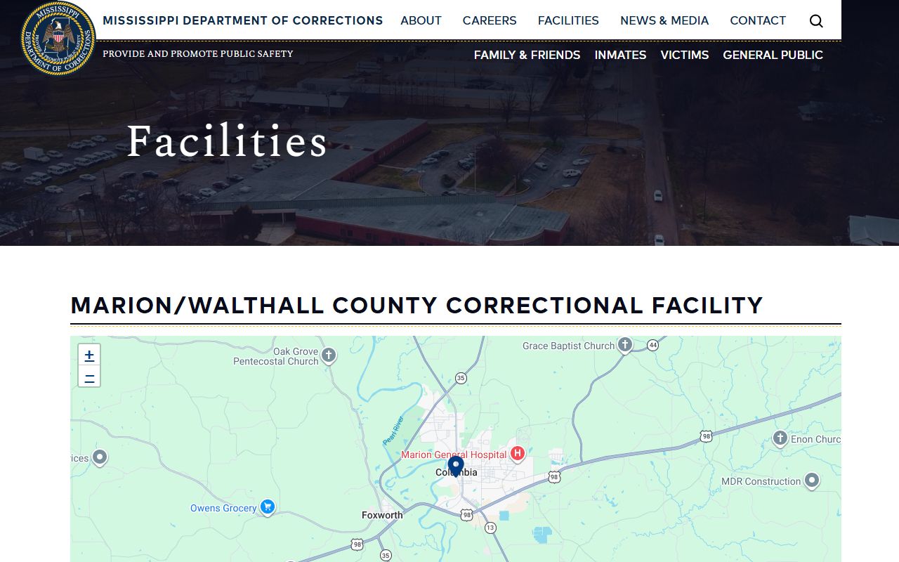 Marion/Walthall County Correctional Facility MDOC regional custody page