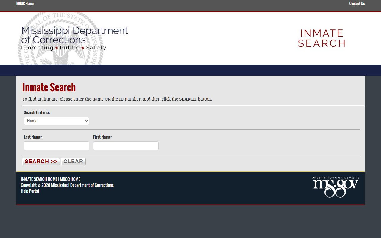 Walthall County inmate records state MDOC search criteria